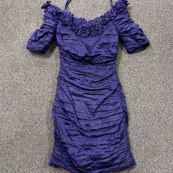 Royal Purple Roched Sheath Dress by BCBG MaxAzria Size 6 - Picture 1 of 6